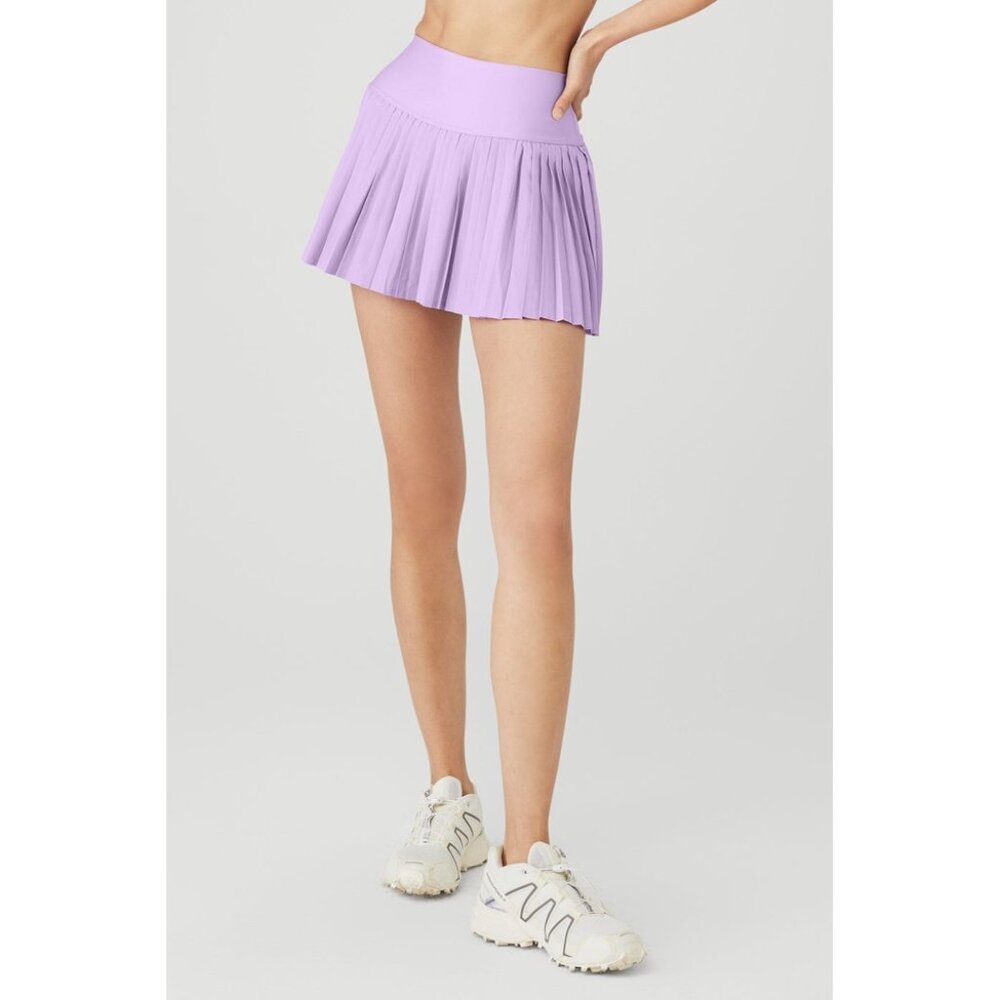 Alo Yoga Grand Slam Lavender Pleated Tennis Skirt